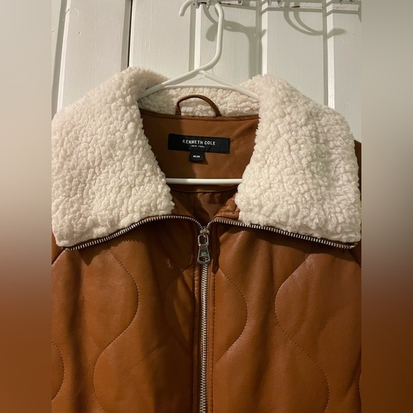 Kenneth Cole faux fur quilted faux leather jacket-medium NWOT - Picture 6 of 10